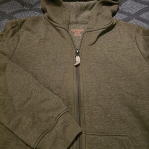 M Cat & Jack Kid Boys 8/10 Medium Olive Green Hoodie Full Zip Jacket Sweatshirt